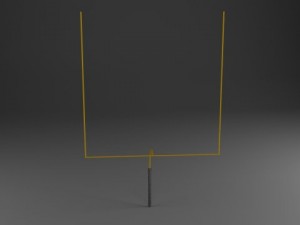 low poly american football upright goal post 3D-Modell