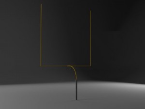low poly american football upright goal post 3D 모델