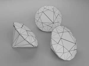 low poly brilliant clear diamond 3D Model