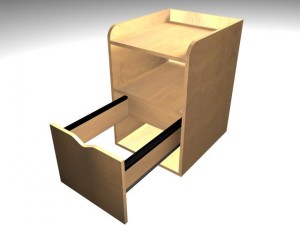 wood filing cabinet 3D Модель