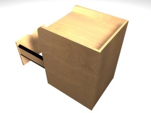 wood filing cabinet Modelo 3D