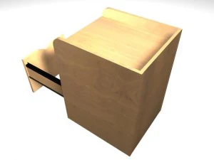 wood filing cabinet 3D Model