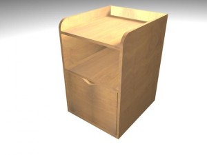 wood filing cabinet Modelo 3D