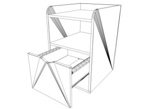 wood filing cabinet 3D Model