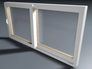 3 फलक वाली स्लाइडिंग विंडो 3D मॉडल
