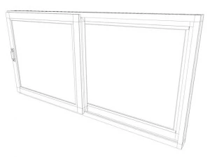 3 pane sliding window 3D Model