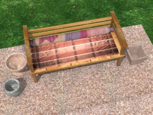 garden wooden sofa Modelo 3D