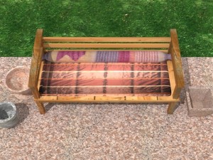 garden wooden sofa Modelo 3D