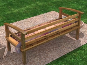 garden wooden sofa Modelo 3D