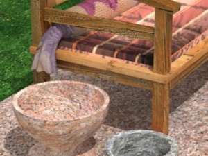 garden wooden sofa Modelo 3D