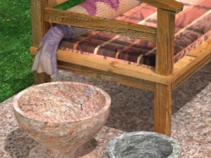 garden wooden sofa 3D Model