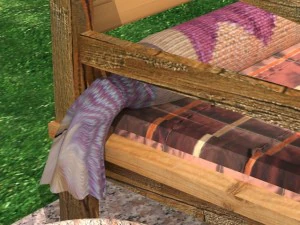 garden wooden sofa 3D Model