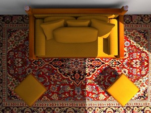 indoor wooden sofa 3D Model