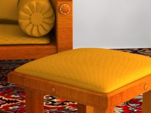 indoor wooden sofa 3D Model