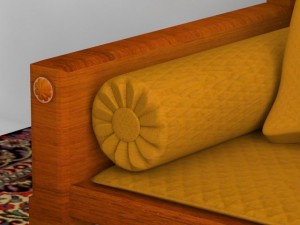 indoor wooden sofa 3D Model