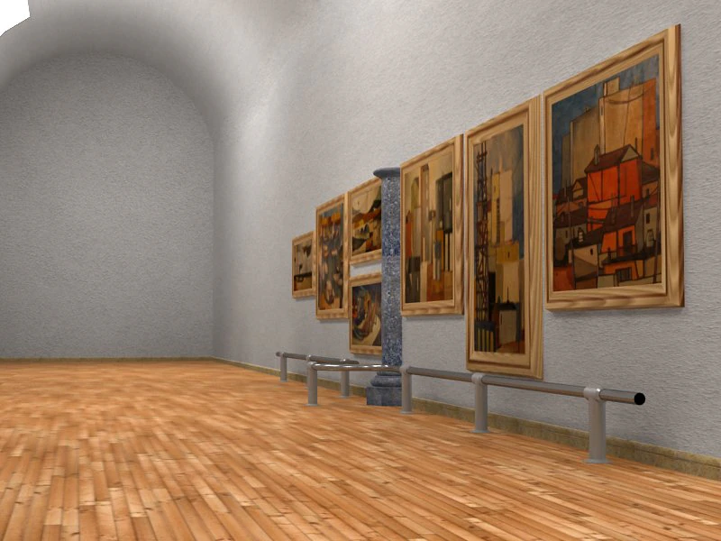 art gallery exhibition hall 3D Model .c4d .max .obj .3ds .fbx .stl .blend