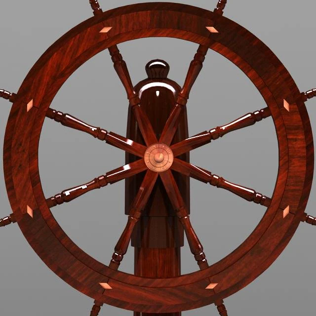 steering old boat 3D Model .c4d .max .obj .3ds .fbx .stl .blend 