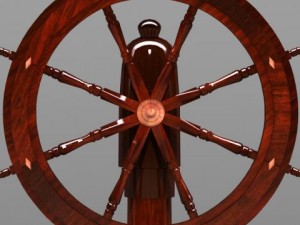 steering old boat Model 3D