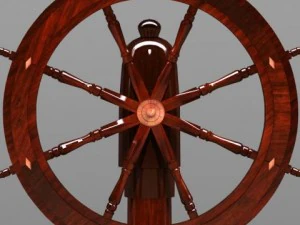 古いボートを操縦する 3Dモデル