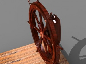 steering old boat Model 3D