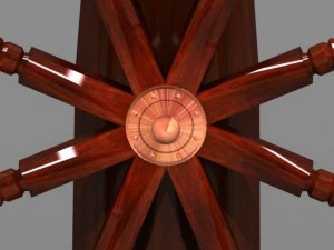 steering old boat 3D Model