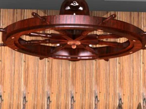steering old boat 3D Model