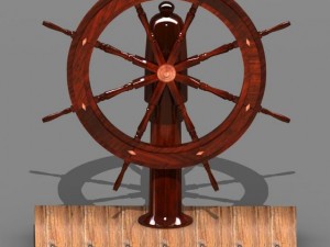 steering old boat Model 3D