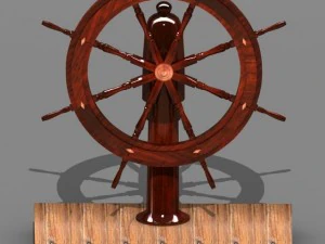 steering old boat 3D Model
