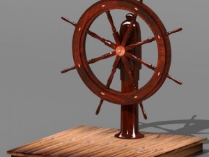 steering old boat Model 3D