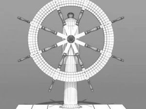 steering old boat 3D Model
