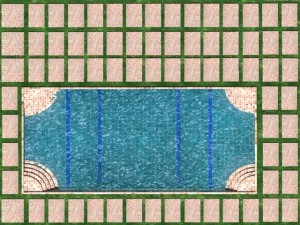 grass patio swimming pool 3D Model