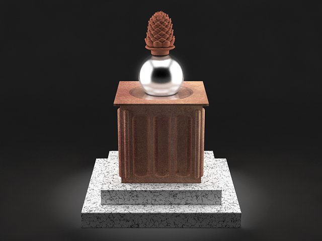 pine cone statue Model 3D .c4d .max .obj .3ds .fbx .stl .blend 