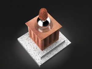 pine cone statue Model 3D
