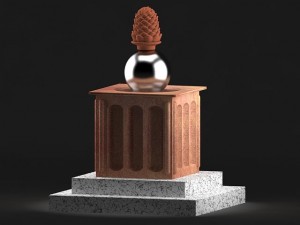 pine cone statue Model 3D