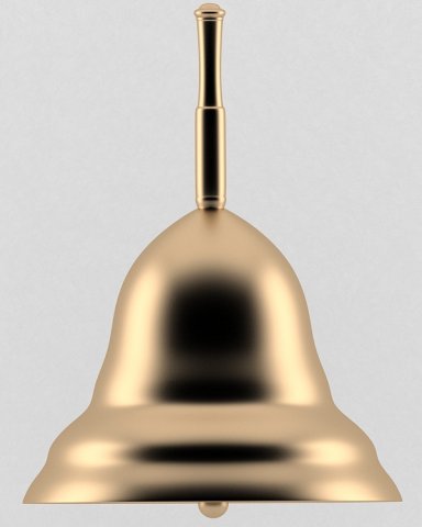 little golden handbell 3D Model .c4d .max .obj .3ds .fbx .stl .blend 