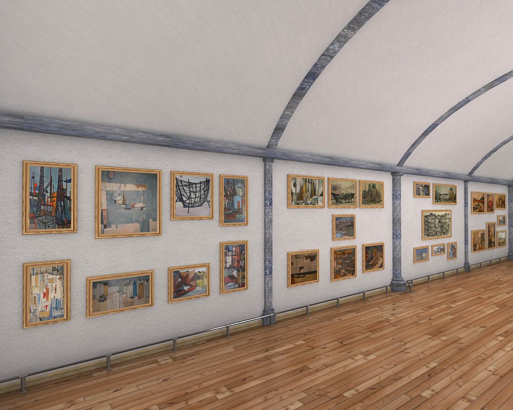 candidato Es traducir art gallery exhibition hall 2 Modelo 3D in Recibidor 3DExport