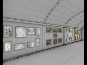 art gallery exhibition hall 2 3D Model