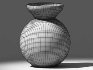 stones in glass vase Model 3D