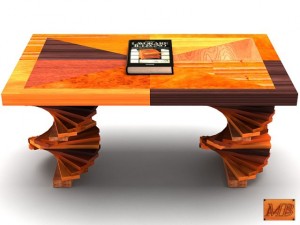 wood parquet table Model 3D