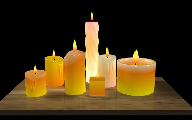 candle  flames 3D Model .c4d .max .obj .3ds .fbx .stl .blend 