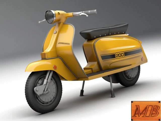 lambretta jet 200 3D Model .c4d .max .obj .3ds .fbx .stl .blend 