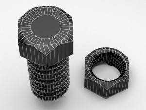bolt and nut animated 3D Model