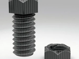 parafuso e porca animados Modelo 3D
