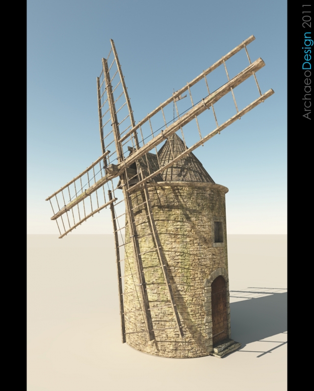 windmill Model 3D .c4d .max .obj .3ds .fbx .stl .blend 