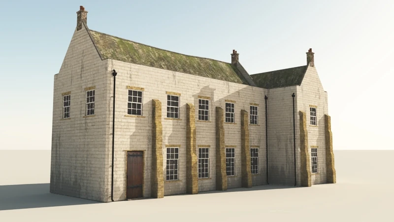 medieval greater house 3D Model .c4d .max .obj .3ds .fbx .stl .blend 