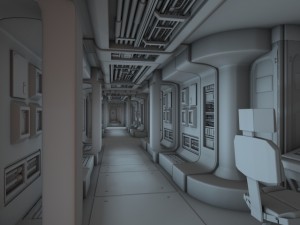 spaceship corridor hd Modelo 3D