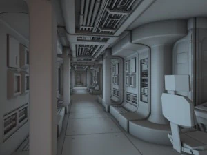 spaceship corridor hd 3D Model
