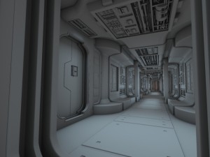 spaceship corridor hd Modelo 3D