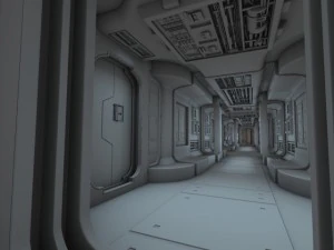 spaceship corridor hd 3D Model