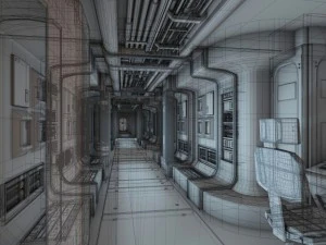 spaceship corridor hd 3D Model